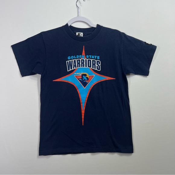 Vintage Starter Sportswear Golden State Warriors 90s Logo Tee Youth Large Navy - Picture 1 of 5